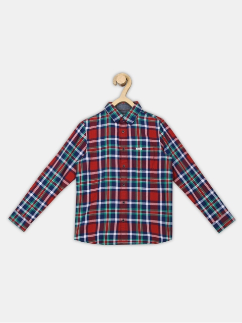 

Pepe Jeans Boys Red Tartan Checks Checked Casual Shirt