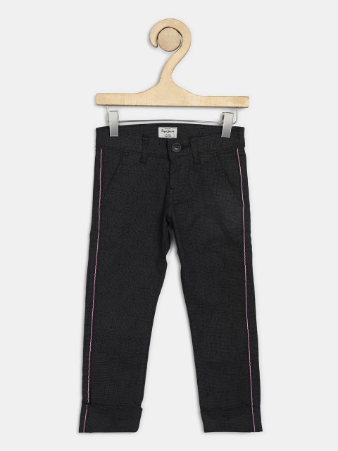 

Pepe Jeans Boys Black Self Design Chinos