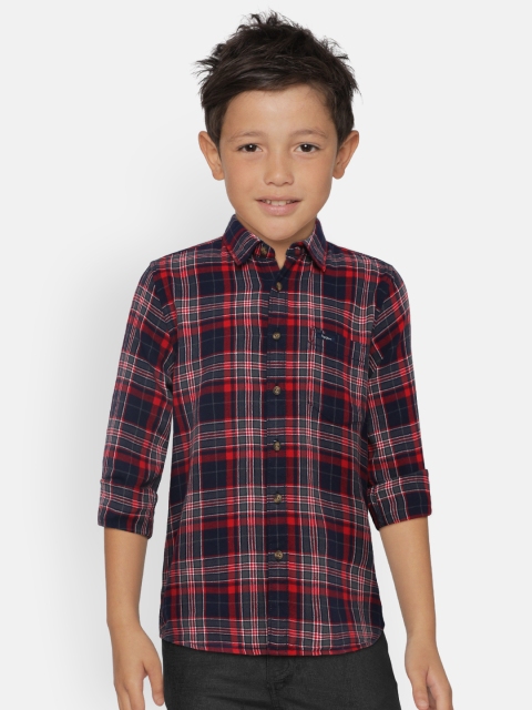 

Pepe Jeans Boys Red & Blue Regular Fit Checked Casual Shirt