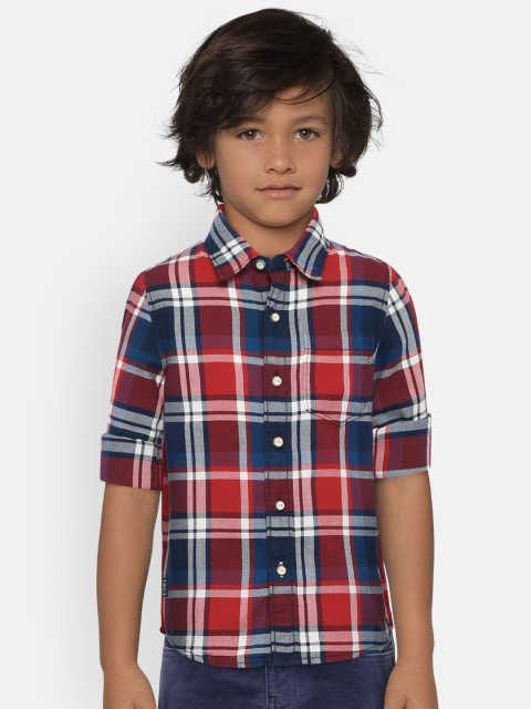 

Pepe Jeans Boys Red & Blue Regular Fit Checked Casual Shirt