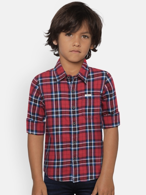 

Pepe Jeans Boys Red & Blue Regular Fit Checked Casual Shirt
