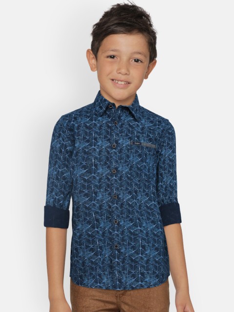 

Pepe Jeans Boys Navy Blue Regular Fit Printed Casual Shirt