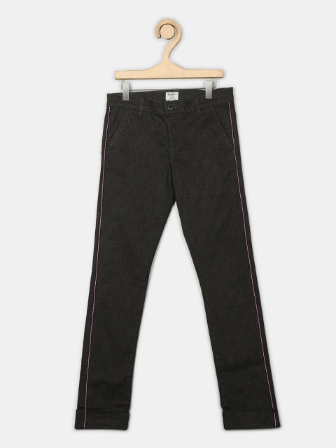 

Pepe Jeans Boys Black Self Design Chinos