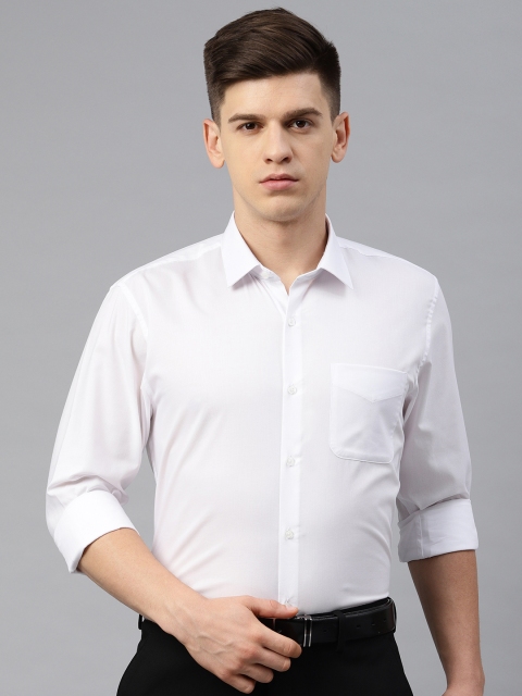 

Peter England Men White Nuvo Fit Self Design Formal Shirt