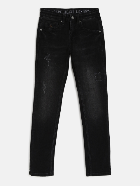 

Pepe Jeans Boys Black Regular Fit Mid-Rise Low Distressed Jeans