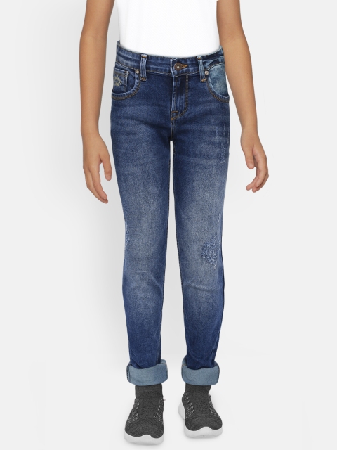 

Pepe Jeans Boys Blue Slim Fit Mid-Rise Mildly Distressed Jeans