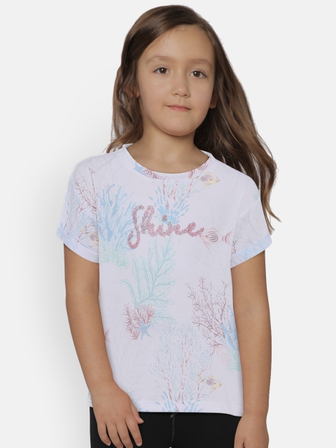 

Pepe Jeans Girls White Printed Round Neck T-shirt