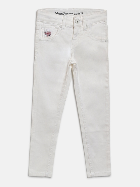 

Pepe Jeans Girls White Regular Fit Stretchable Jeans