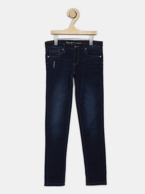 

Pepe Jeans Girls Blue Skinny Fit Low Distress Light Fade Stretchable Jeans