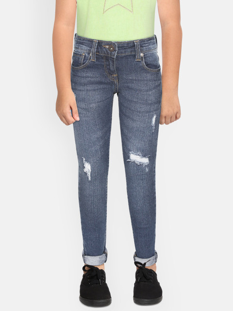 

Pepe Jeans Girls Blue Skinny Fit Mildly Distressed Light Fade Stretchable Jeans