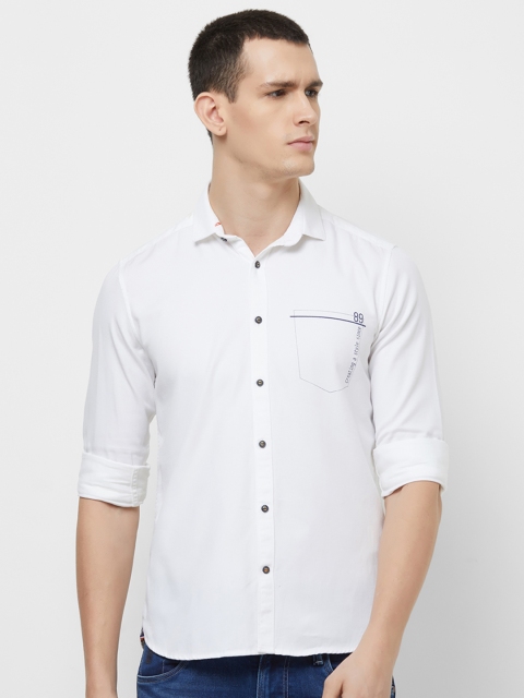 

Killer Men White Slim Fit Solid Casual Shirt