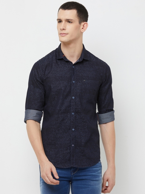 

Killer Men Navy Blue Slim Fit Printed Casual Shirt