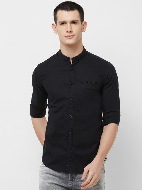 

Killer Men Black Slim Fit Solid Casual Shirt