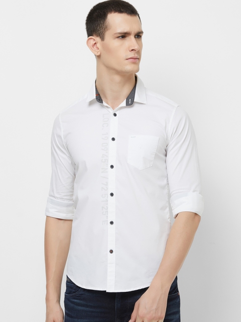 

Killer Men White Slim Fit Solid Casual Shirt