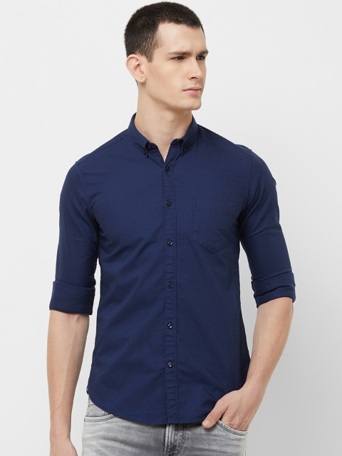 

Killer Men Navy Blue Slim Fit Solid Casual Shirt