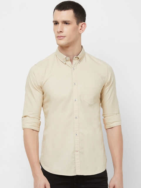 

Killer Men Beige Slim Fit Solid Casual Shirt