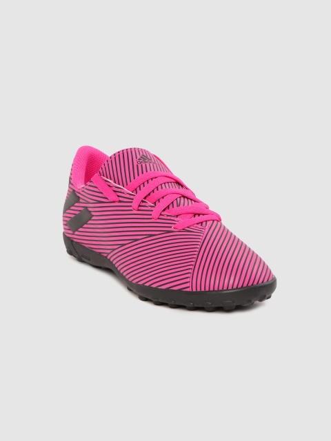 

ADIDAS Boys Pink & Black NEMEZIZ 19.4 Turf Striped Football Shoes
