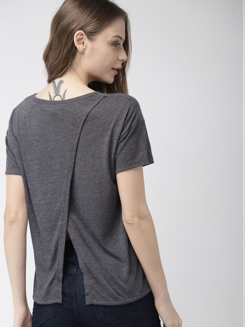 

Harvard Women Navy Blue Printed Styled Back Top
