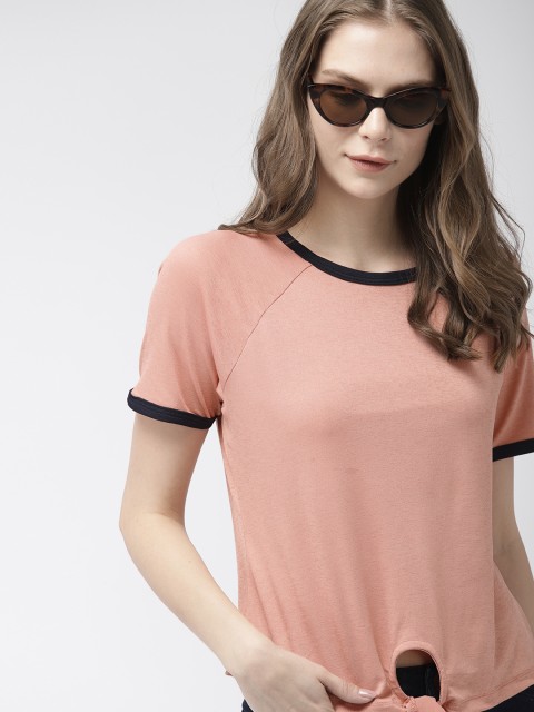 

Harvard Women Pink Solid Regular Top