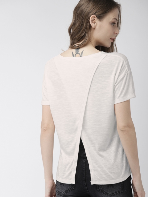 

Harvard Women White Printed Styled Back Top