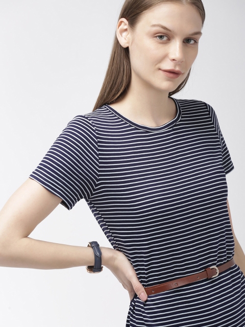 

Harvard Women Striped Navy Blue T-shirt Dress