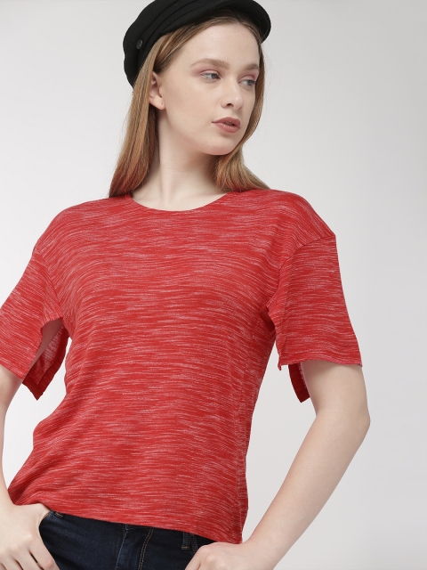 

Harvard Women Red Solid Boxy Top