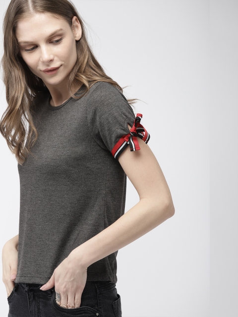 

Harvard Women Charcoal Grey Solid Regular Top