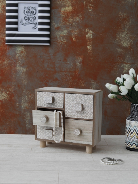

OddCroft Brown & White Wooden Drawer Organiser