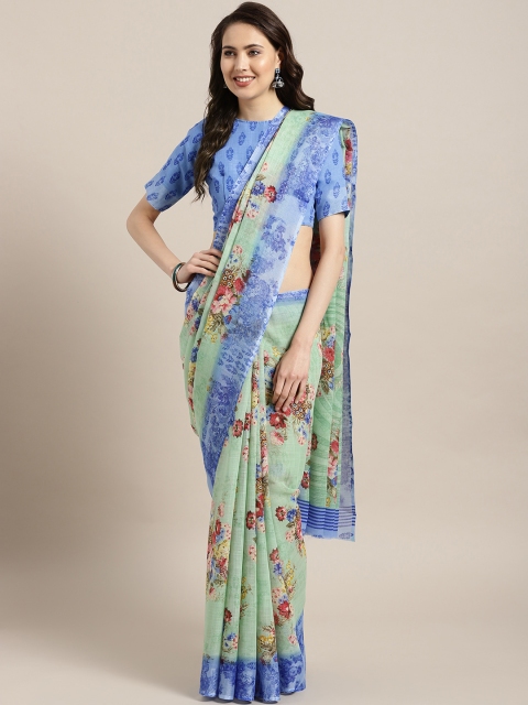 

Saree mall Green & Blue Printed Saree