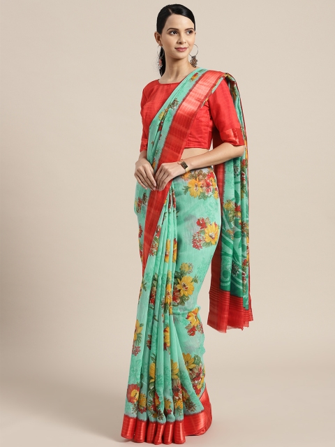 

Saree mall Green & Red Printed Saree