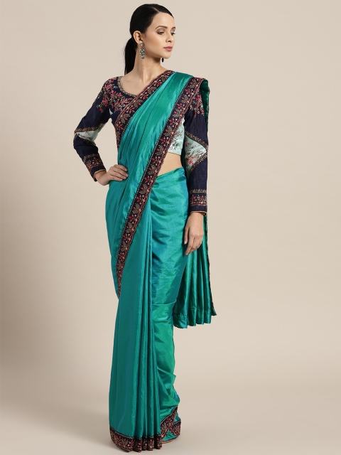 

Saree mall Green Solid Dual-Toned Saree