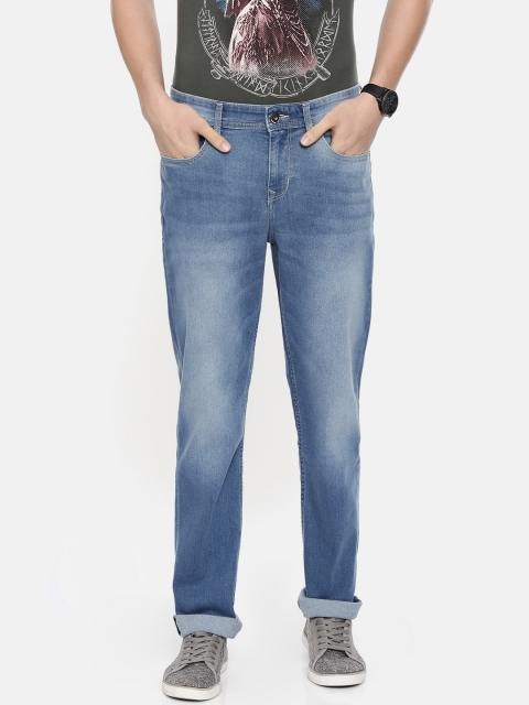 

Lee Cooper Men Blue Arthur Straight Fit Mid-Rise Clean Look Stretchable Jeans