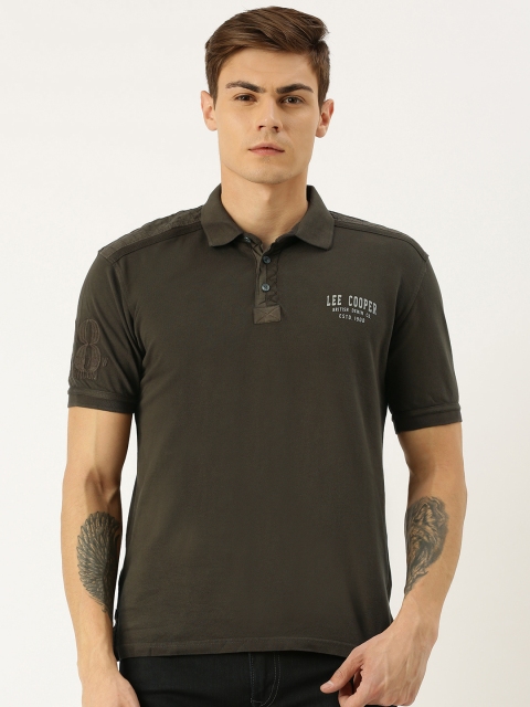 

Lee Cooper Men Brown Solid Polo Collar T-shirt