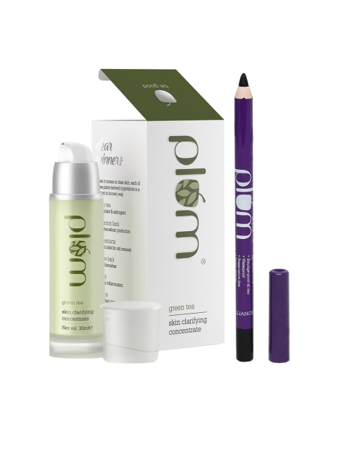 

Plum Women Green Tea Skin Clarifying Concentrate & Kajal with Sharpener