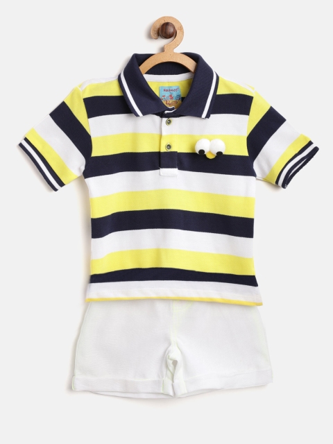 

Nauti Nati Boys White & Yellow Striped T-shirt with Shorts