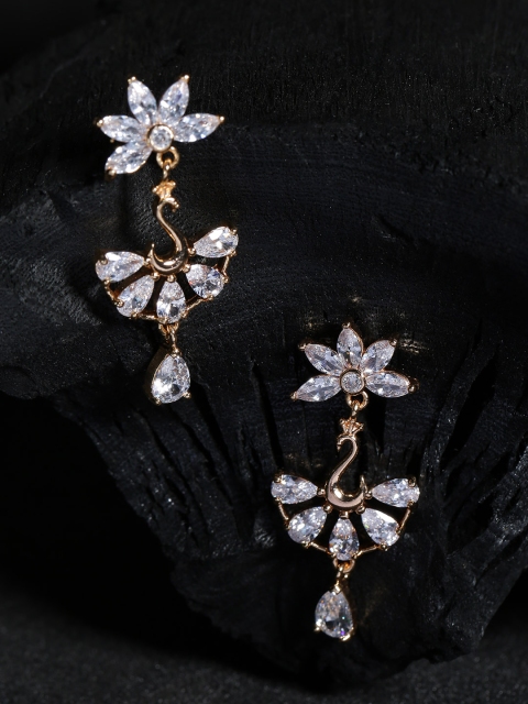 

Carlton London Gold-Plated CZ Stone-Studded Drop Earrings