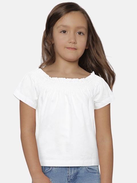 

Mango Kids Girls White Solid Bardot Top