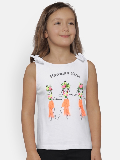 

Mango Kids Girls White Printed Top