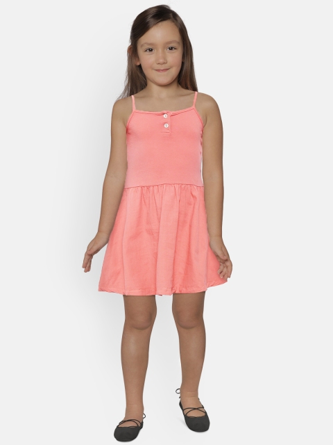 

Mango Kids Girls Pink Solid A-Line Dress