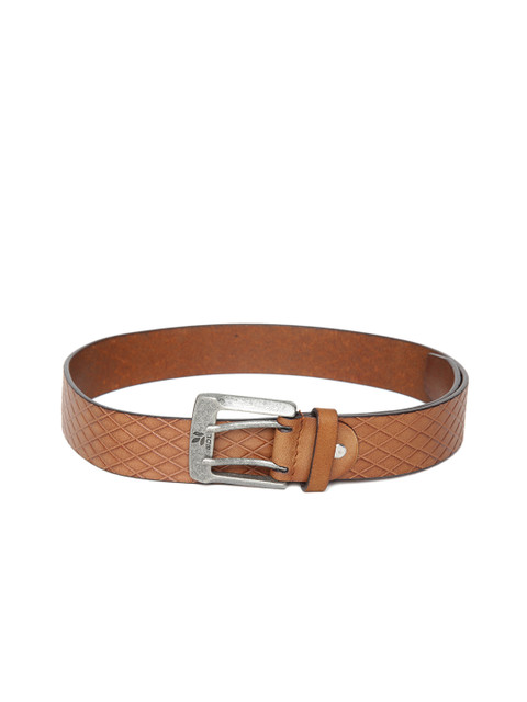 

Woodland Men Brown Textured Leather Belt