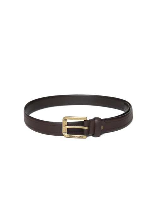 

Woodland Men Coffee Brown Solid Leather Belt