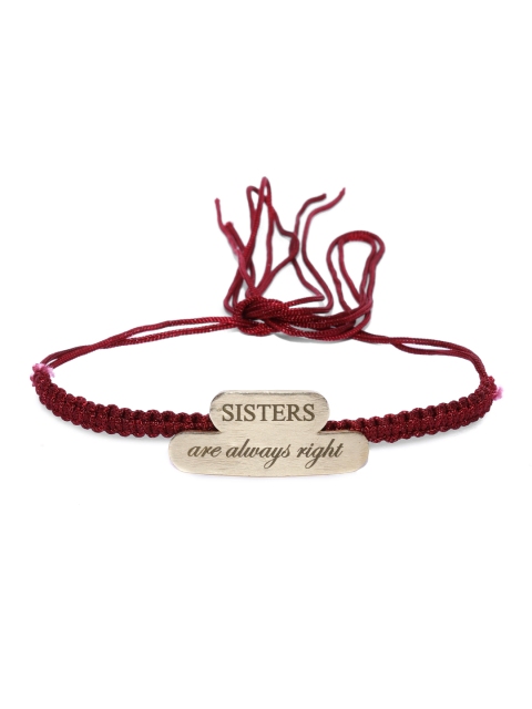 

Tipsyfly Unisex Red Gold-Plated SISTERS are always right Rakhi