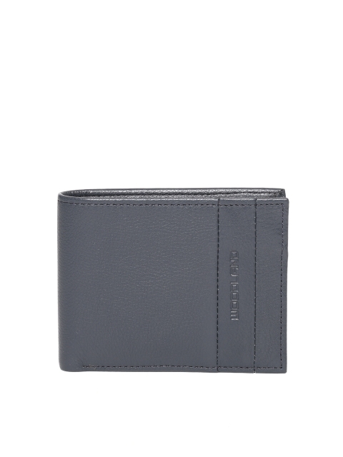 

Woodland Men Navy Blue Solid Leather Two Fold Wallet