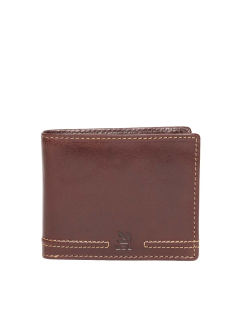 

Woodland Men Coffee Brown Solid Two Fold Leather Wallet