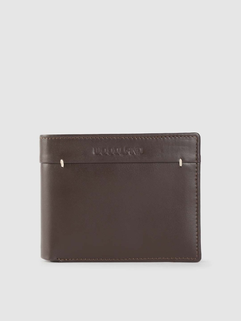 

Woodland Men Coffee Brown Solid Leather Two Fold Wallet