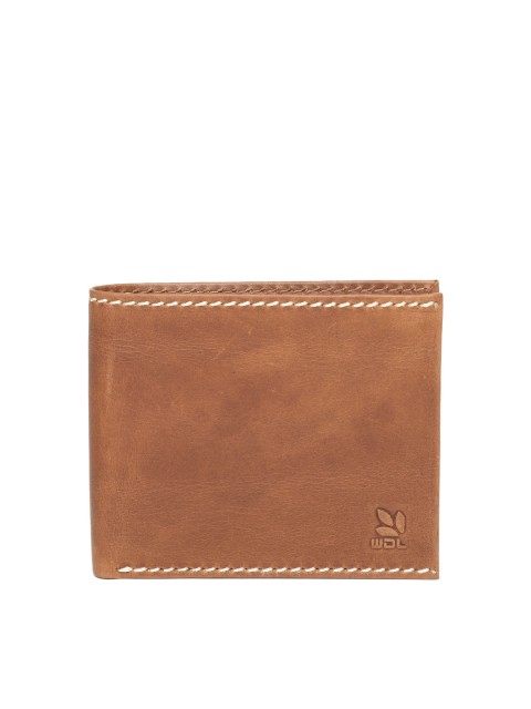 

Woodland Men Brown Leather Two Fold Wallet