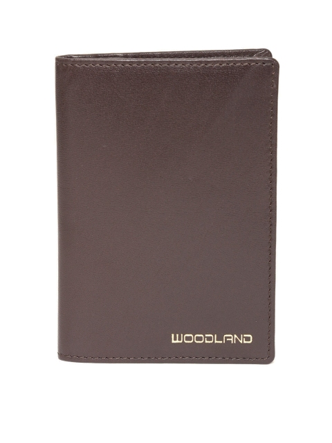 

Woodland Men Coffee Brown Solid Leather Passport Holder
