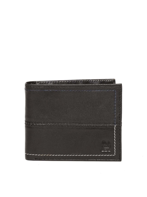 

Woodland Men Black Solid Leather Two Fold Wallet
