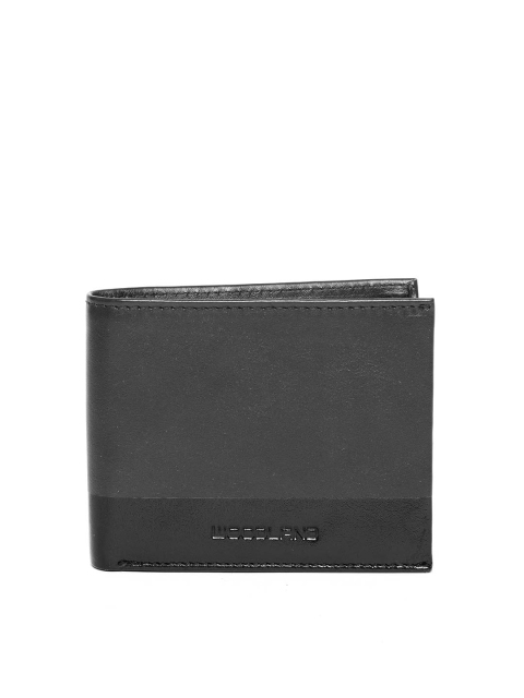 

Woodland Men Black Solid Leather Two Fold Wallet