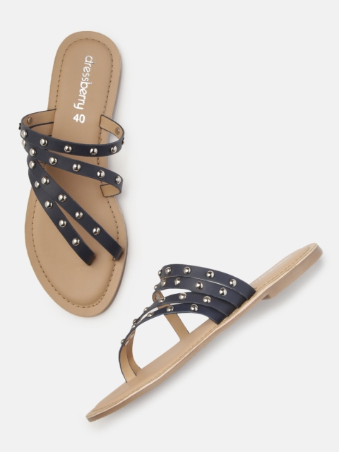 

DressBerry Women Blue Embellished Open Toe Flats